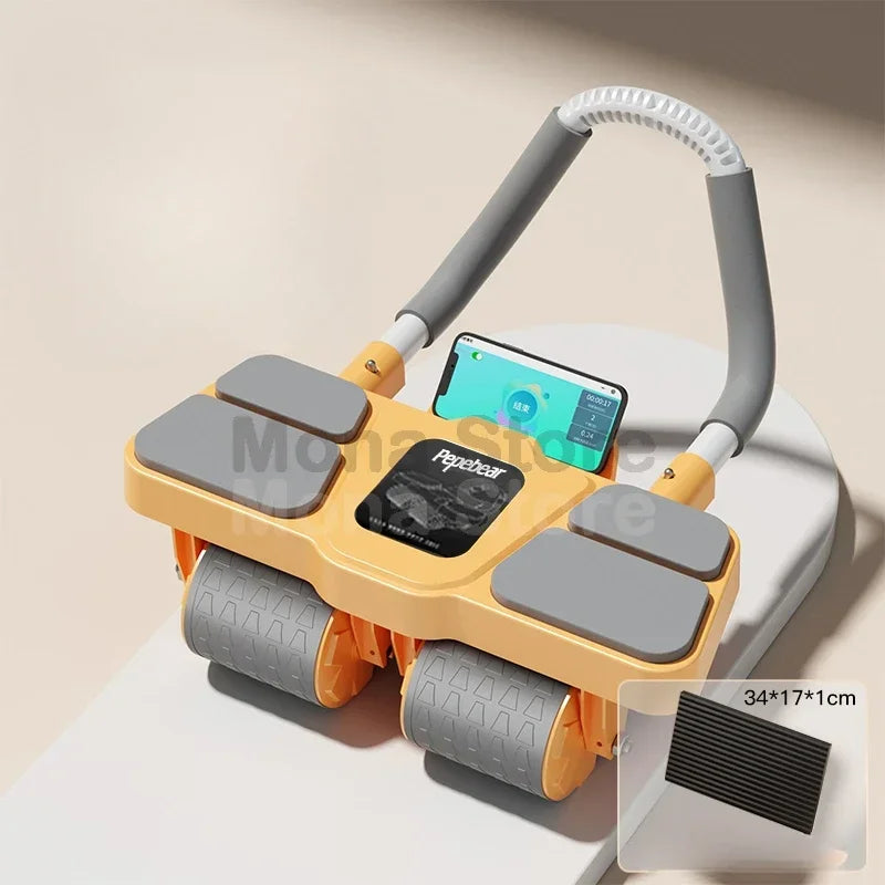 4-Wheel Ab Roller Automatic Rebound Fitness Tool