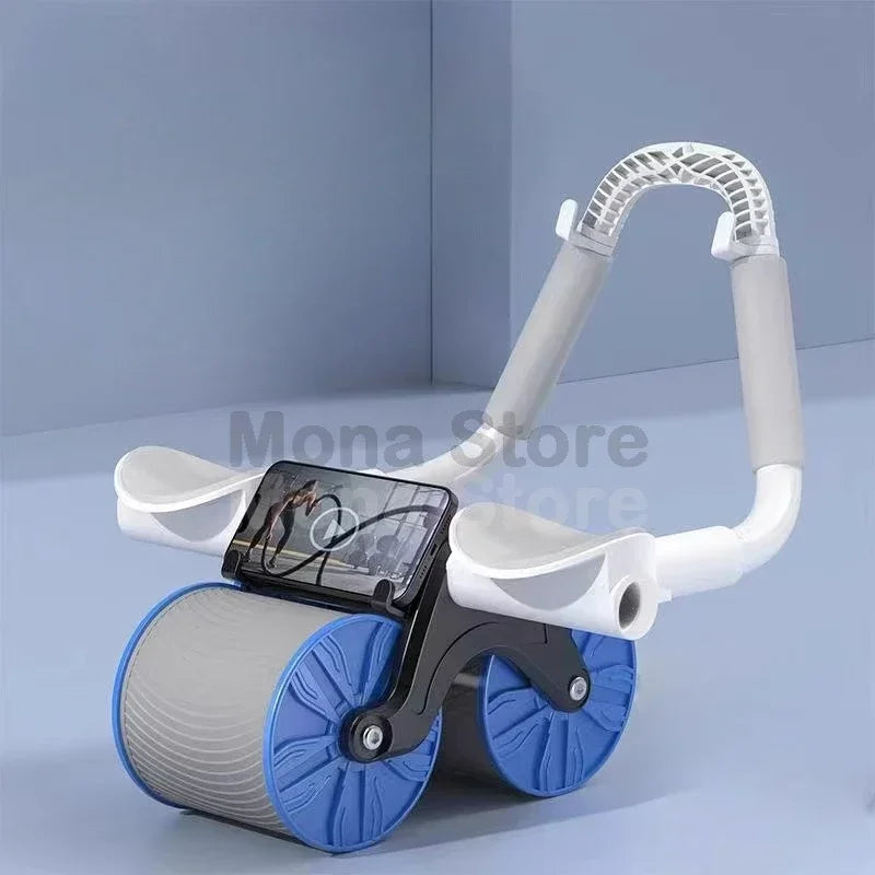 4-Wheel Ab Roller Automatic Rebound Fitness Tool